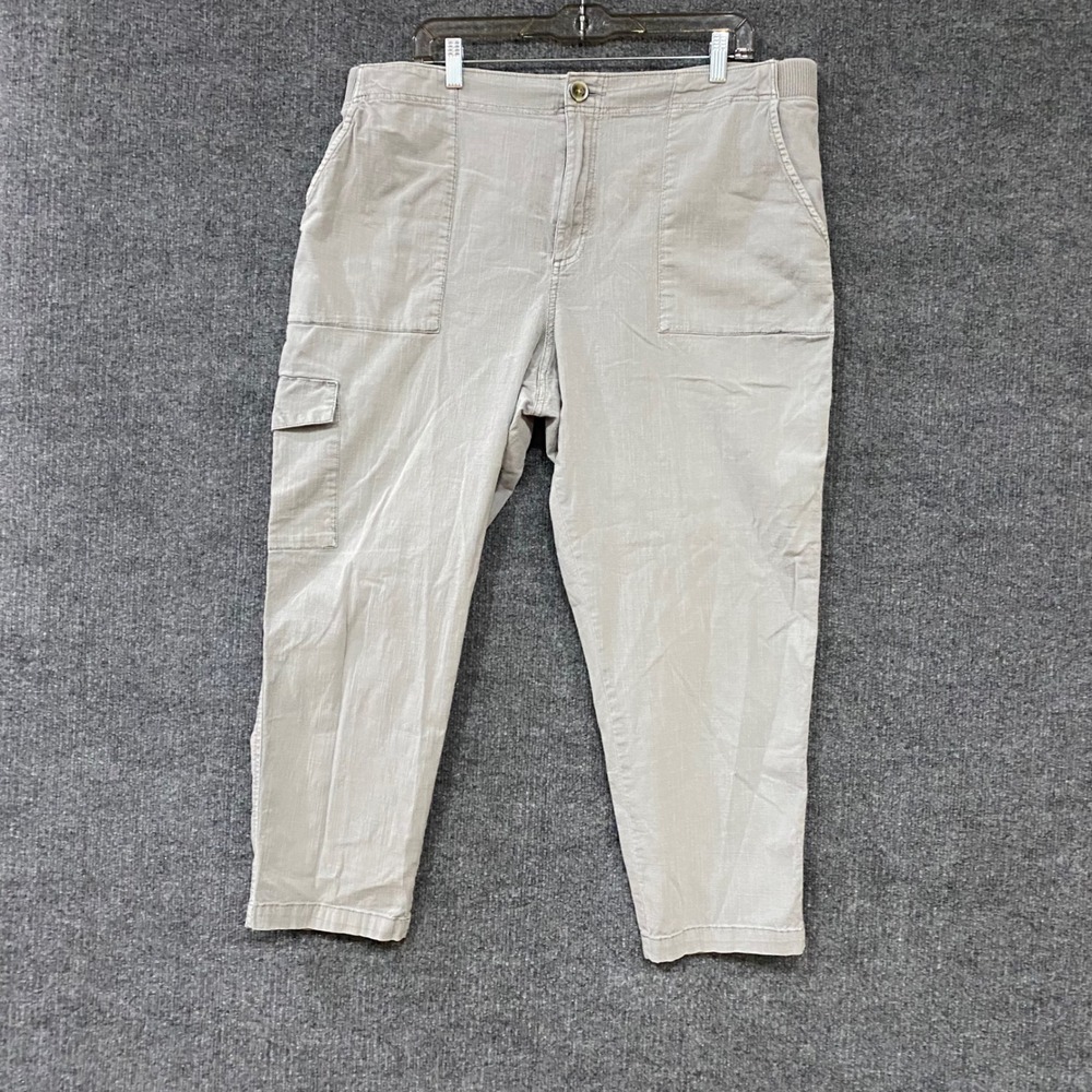 Sonoma Goods For Life Gray Cargo Pants Womens 16W Elastic Waist Utility Trousers